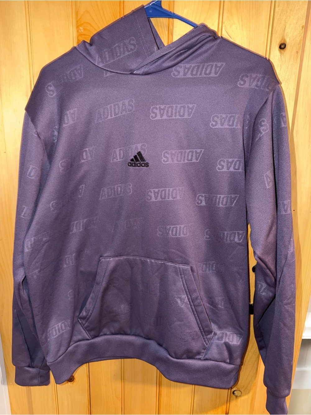 Adidas Men’s Purple Logo Hoodie-Size M
